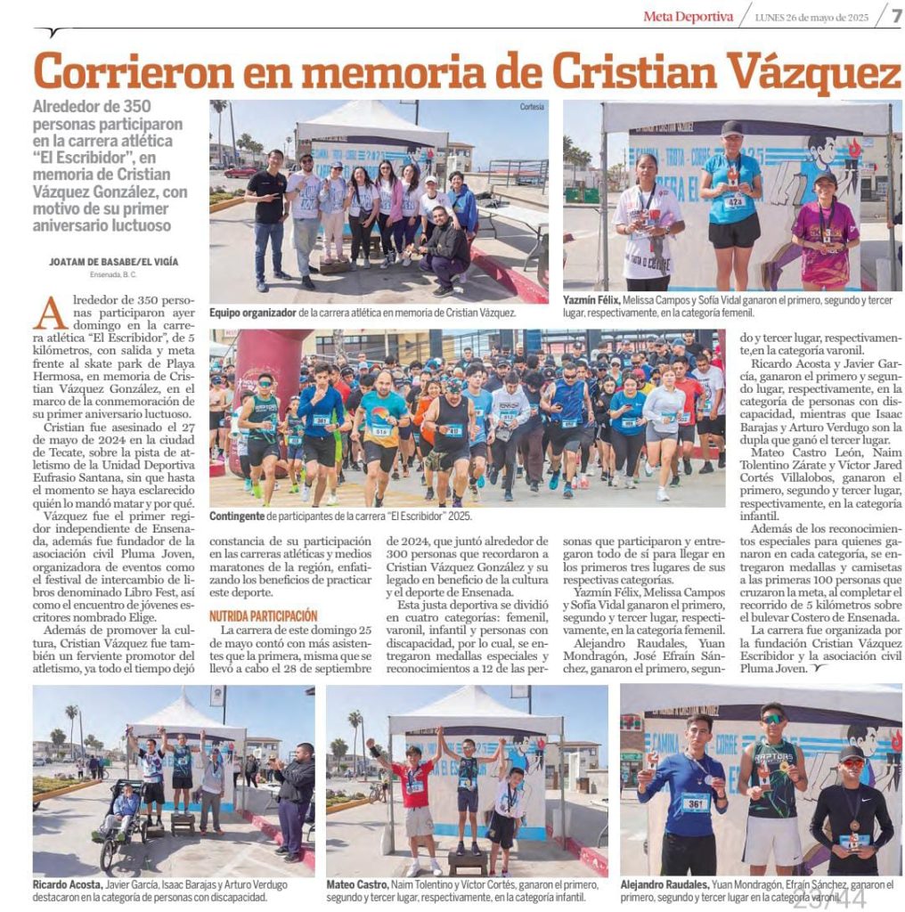 Noticia del Vigia sobre la carrera